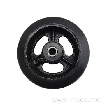 Heavy Duty Rubber on Cast Iron Single Wheels